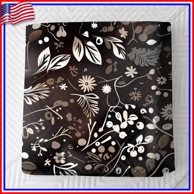 Couvre-lit matelassé Floral Botanical Illustration, Double