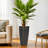 22.8" Weather-Resistant Resin Tall Planter, Large Flower Pots with Handmade Black Metallic Texture