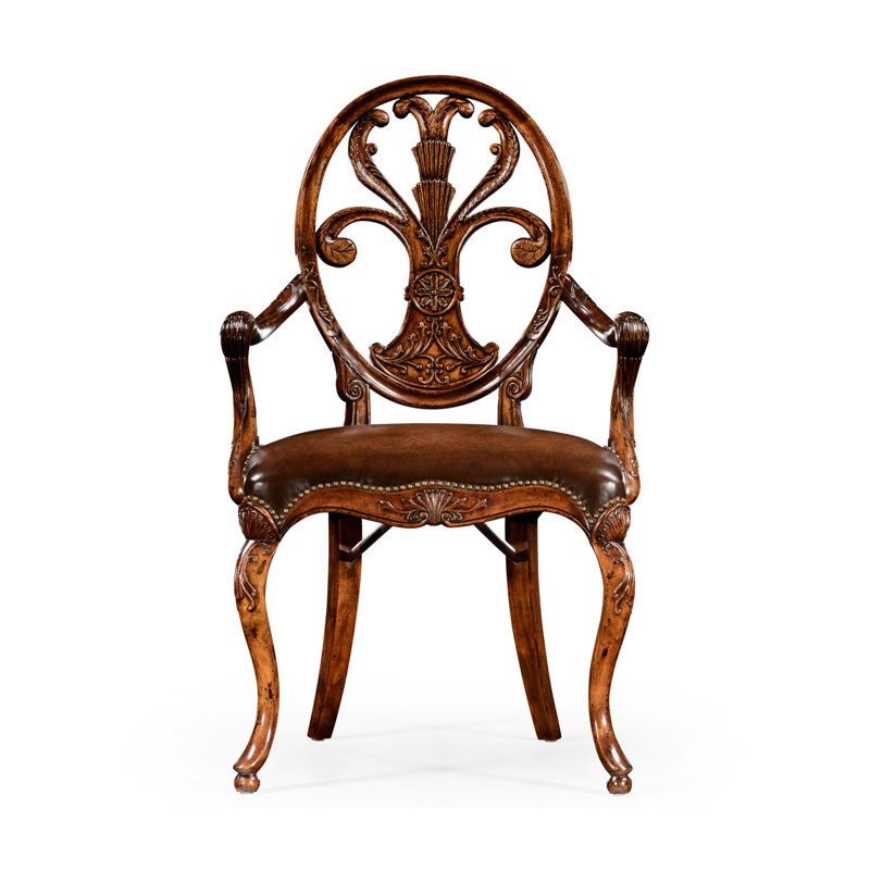 Windsor Upholstered Arm Chair, Medium Antique Chestnut, Medium Walnut