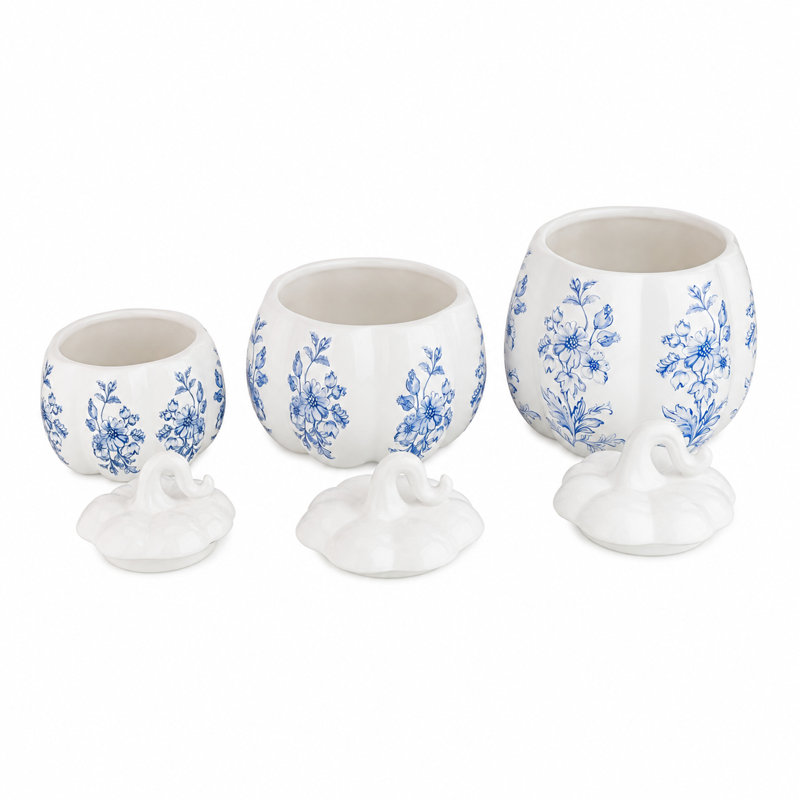 Ensemble de 10 boîtes de rangement graduées Strawberry Street Harvest Toile Pumpkin