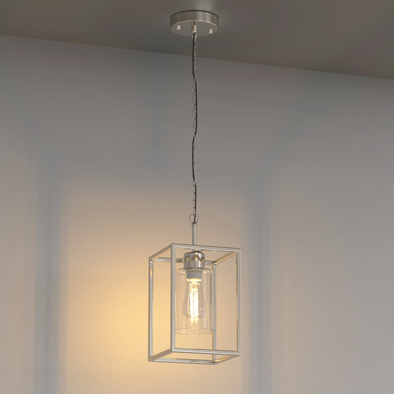 Luminaire suspendu simple avec abat-jour en verre transparent