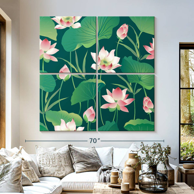 Harnek Lotus Leaves, 57" H x 57" W