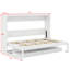 Lit escamotable mural avec rangement, armoire-lit pliable avec bureau, miroir central et tiroirs latéraux-1355997554