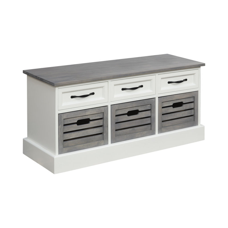 Banc de rangement en bois pour tiroir Almanza, Gris