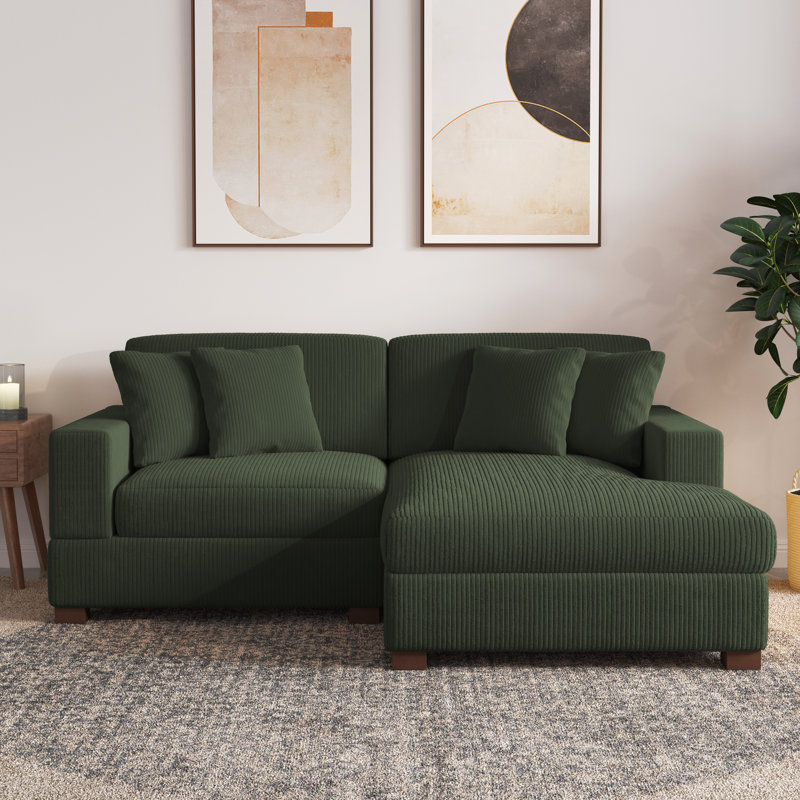 Milbrey Modular Corner Sofa, Green, Right Hand Facing