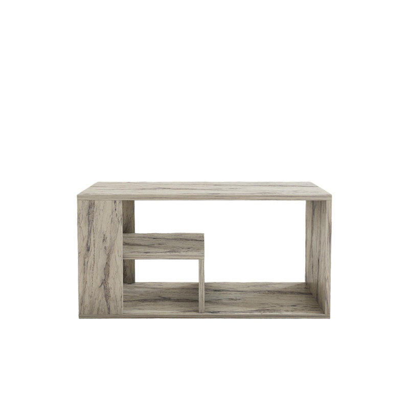 Modern Coffee Table with Additional Storage, Freesia Marble Finish, 31.5 x 15.7 x 19.7 inches | 100% Melamine Coated Particle Board, Thickness: 0.7 inches | Wall-Mountable Design & Multiple Shelves for Stylish Organization