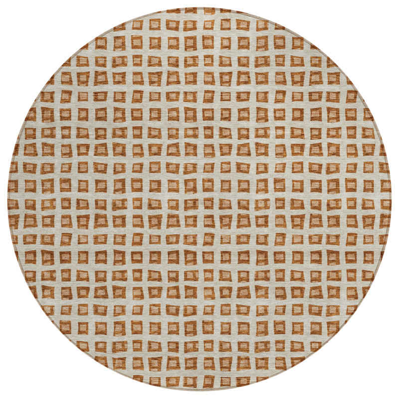 Tapis rond beige 8 po