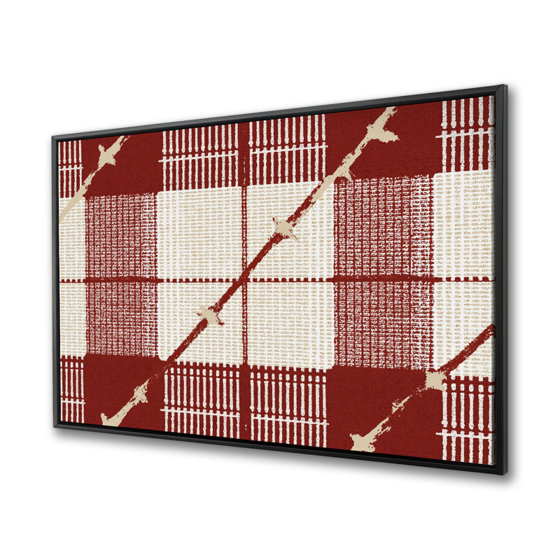 Motif carré - Toile encadrée blanche, H 49,25 po x l 37,25 po