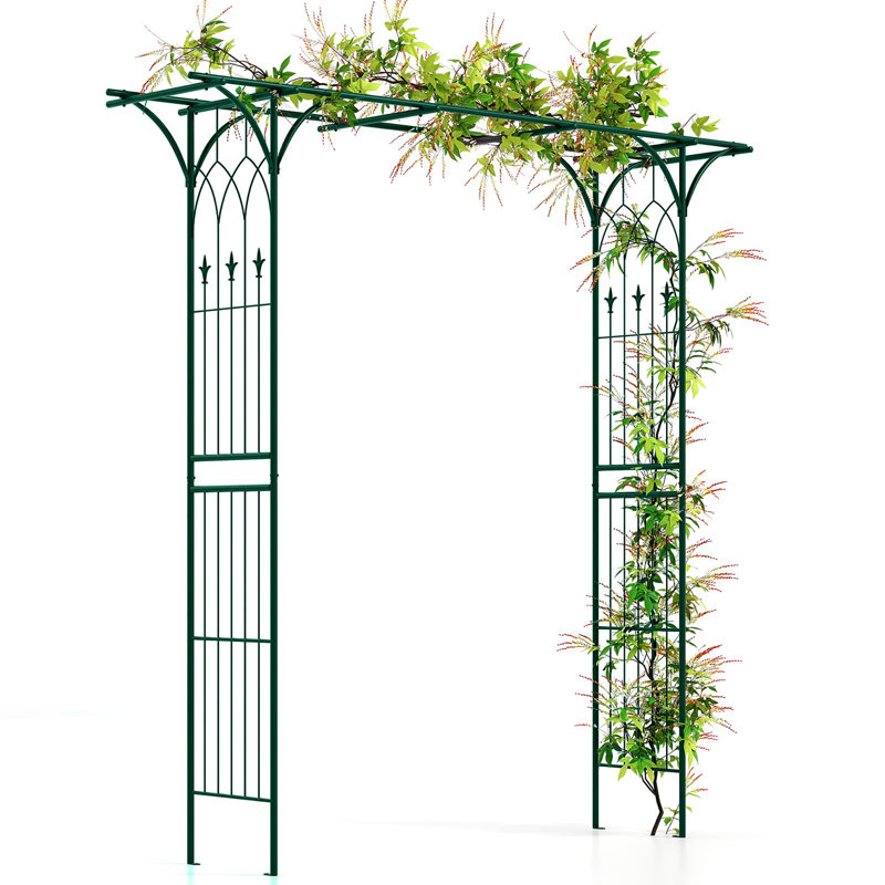205cm W x 52cm D Metal Arbour, Dark Green