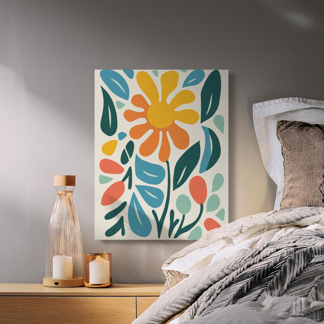 Colorful Abstract Floral Canvas Wall Art