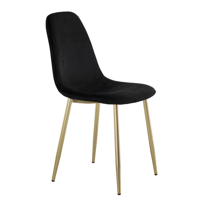 Carbondale 48.5cm H Velvet Upholstered Side Chair, Black