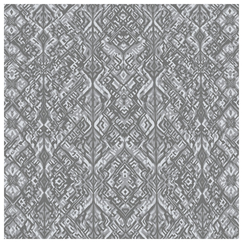 Gray Ikat Pattern Double Sided Throw Pillows, 14 x 14 inches
