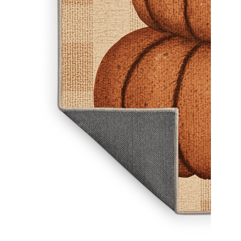 Soft Plush Etamin Halloween Modern & Contemporary Abstract Area Rug in Brown – Beige Binding, 2x3