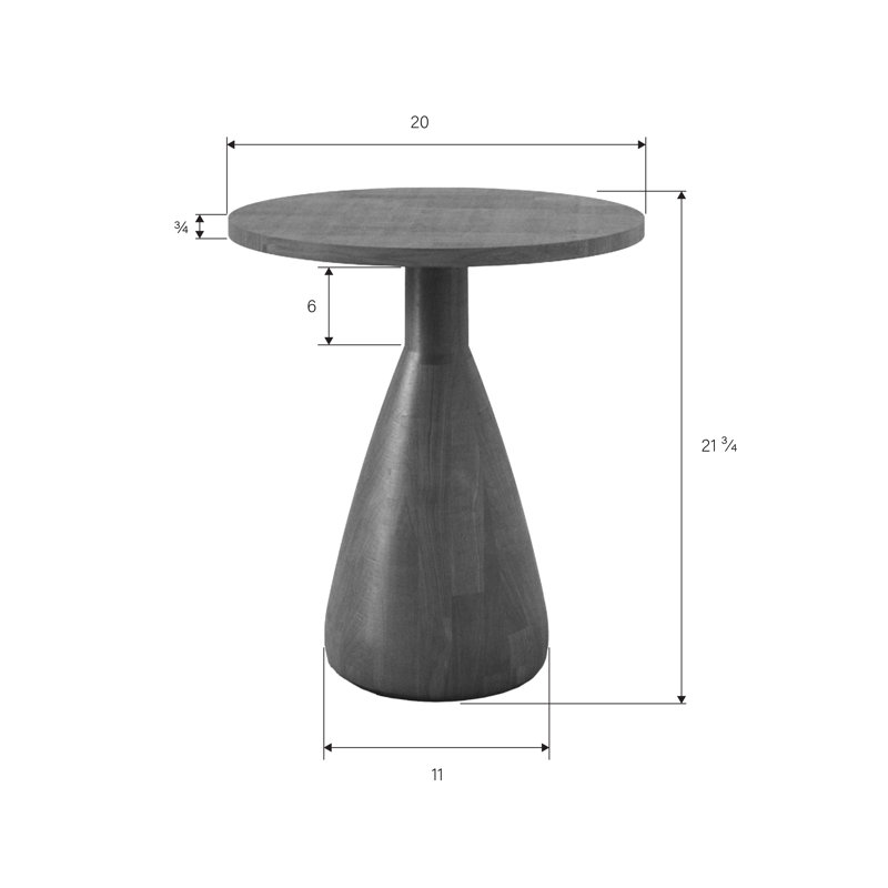 Erni Solid Wood End Table, Walnut