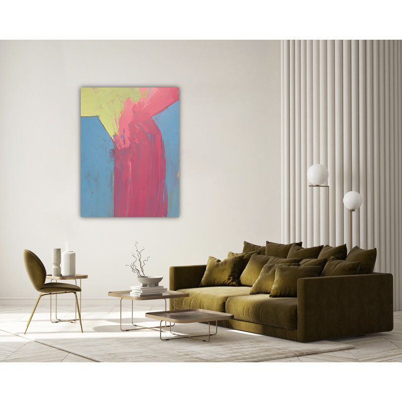Geo VIII Print by John Beard, Brown Floater Framed Canvas, 32" H x 42" W x 2" D