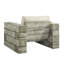 Manteo Rustic Coastal Outdoor Patio Lounge Armchair Set Of 2 In Light Grey Beige
