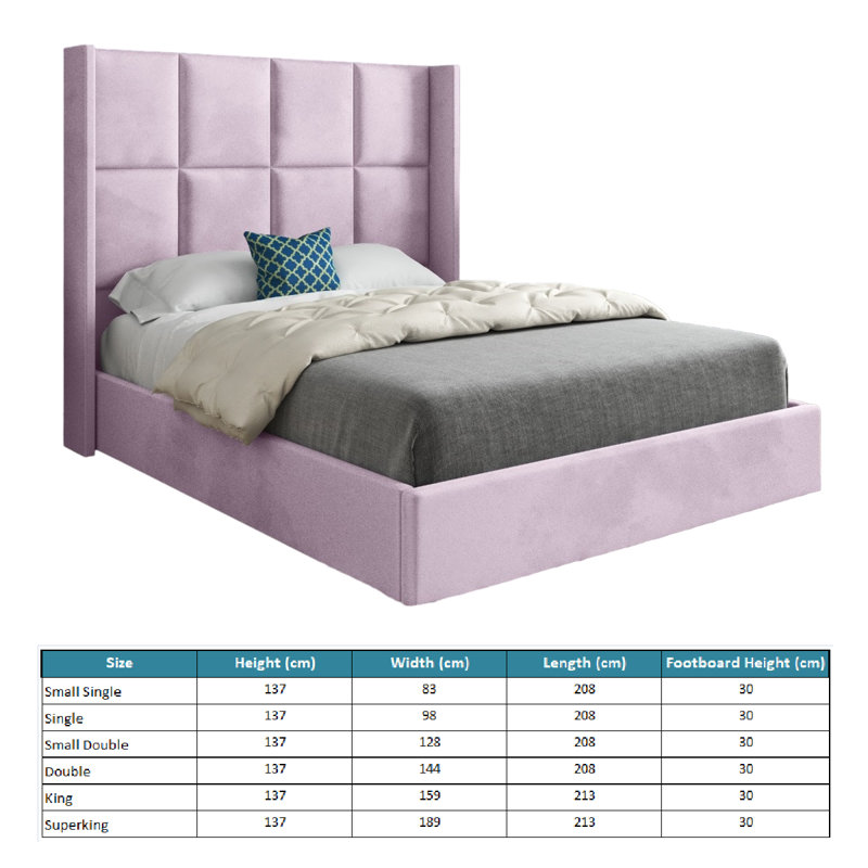 Anastajia Upholstered Bed, Pink, Super King (6')
