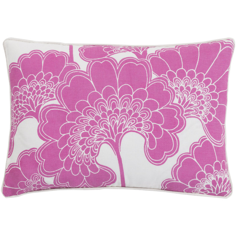 Coussin japonais à motif floral, Rose millennial / Ivoire