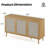 Sideboard Buffet Cabinet with 3 Rattan Doors,Modern Kitchen Storage Console Cabinet for Entryway Living Room (Large,Natural)-247208735-247208734