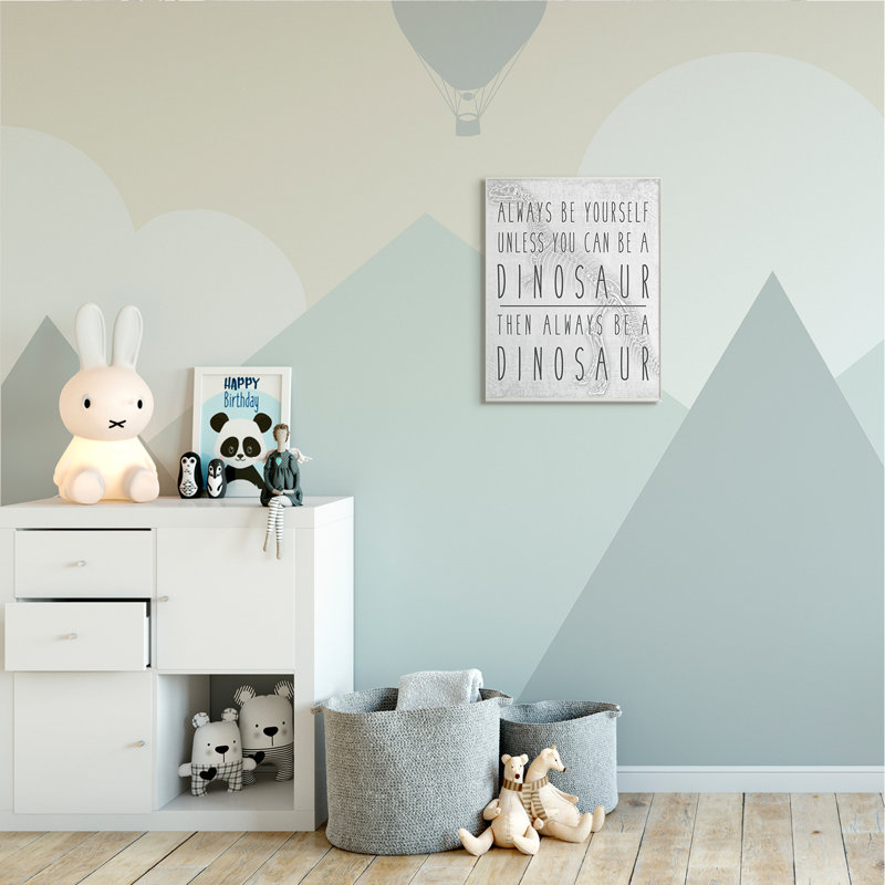 «Be Yourself or A Dinosaur», phrase amusante T-Rex Skelton, H 19 po x l 13 po x P 0,5 po, Plaque murale