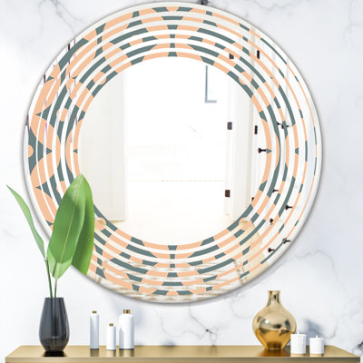 Wave Pattern Abstract Design IV Modern Frameless Wall Mirror