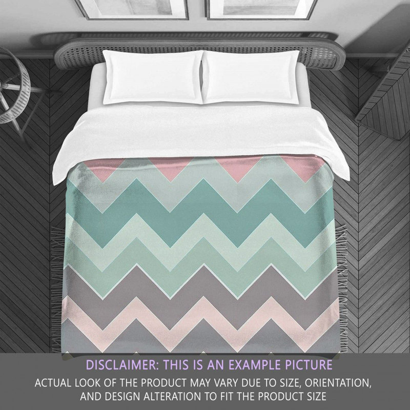 Checkered Comforter, Queen Comforter, Blue/Pink Chevron
