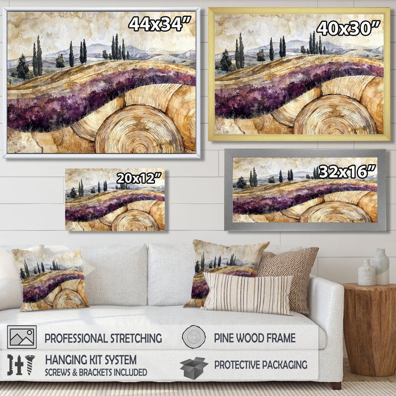 Impression sur toile Woodbridge - Vineyard, H 12 po x l 20 po, Impression encadrée flottante, Crème, crème