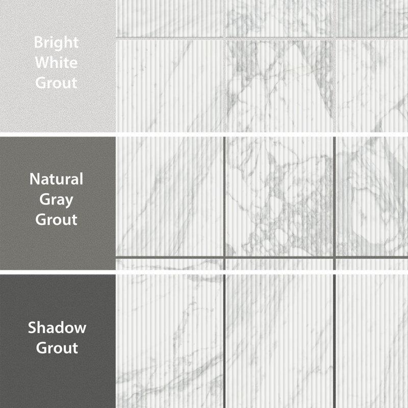 Reve Roseliere Deco 11-3/4 in. x 23-1/2 in. Porcelain Wall Tile, White/Gray