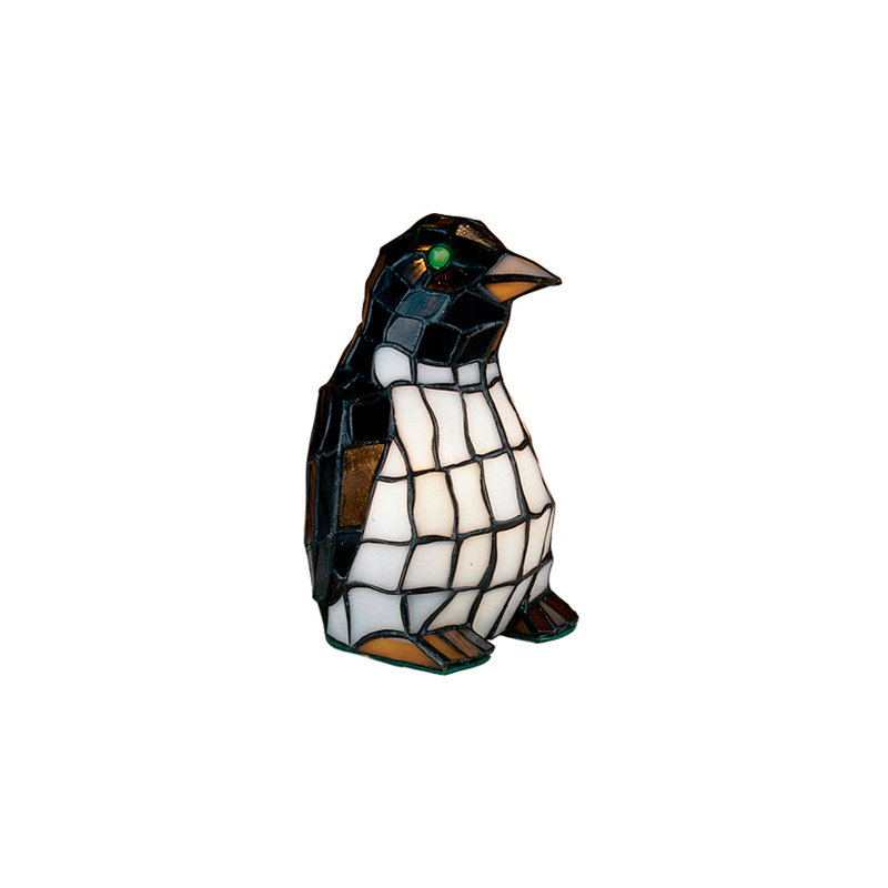 Penguin 8" Lighted Art Glass Novelty Light