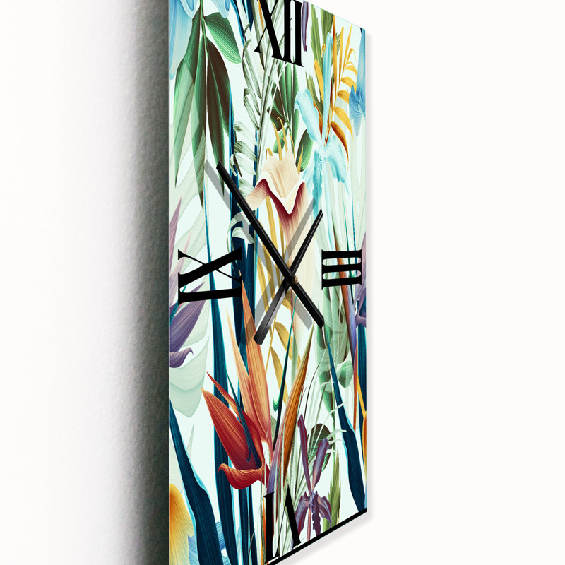 Horloge murale fleurs tropicales I, Petit
