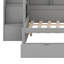 Lit mezzanine peu encombrant avec marches de rangement, lit gigogne caché, tablettes, lumières DEL RVB et prises USB-2006865011