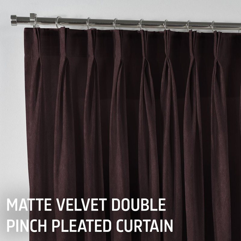 Room Darkening Single Curtain Panel, Dark Brown, 190" W x 225" L