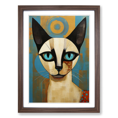 Siamese Cat Constructivism - Framed Print