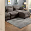 Canapé d'angle moderne à compression, canapé modulable 2 places en chenille marron pour la maison