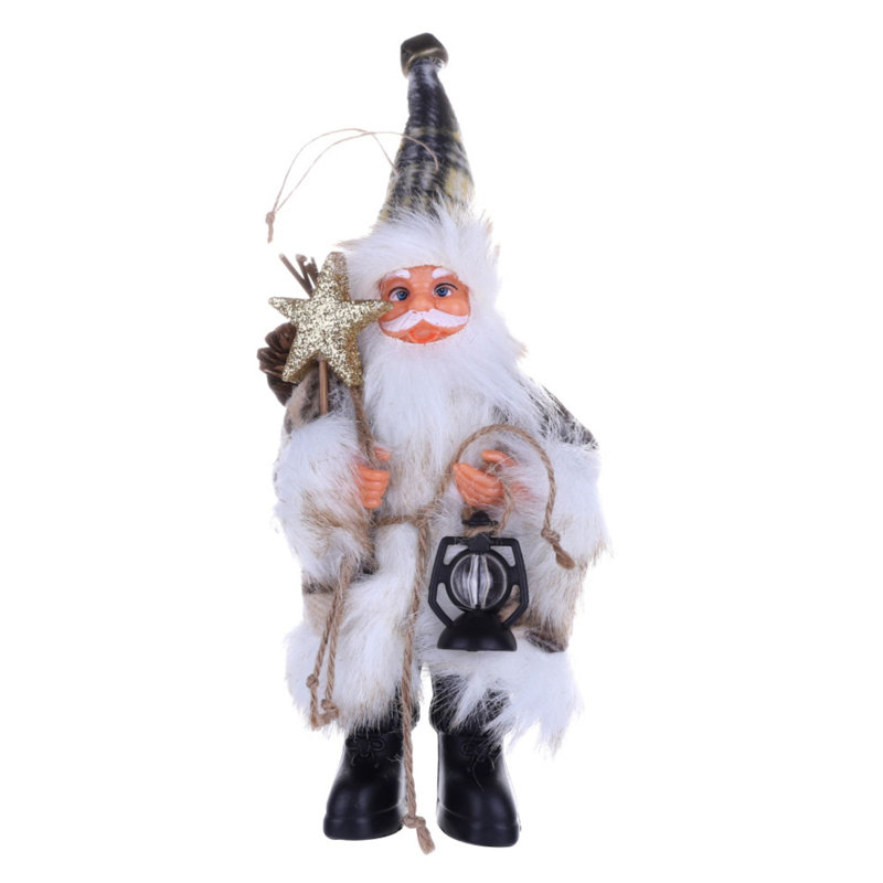 Père Noël en peluche debout, H 8,66 po x l 2,76 po x P 1,97 po