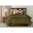 Pleated Velvet Olive Green Duvet Cover & Insert Set-73091765