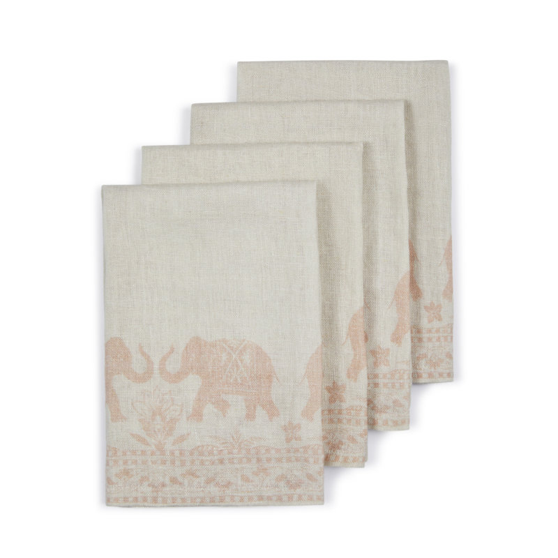 Garden Elephant Napkins (set of 4), Beige