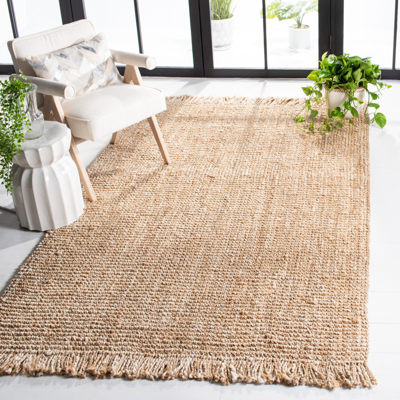 Rhiann Natural Fiber Hand Woven Jute Rug, Rectangle 9' x 12'
