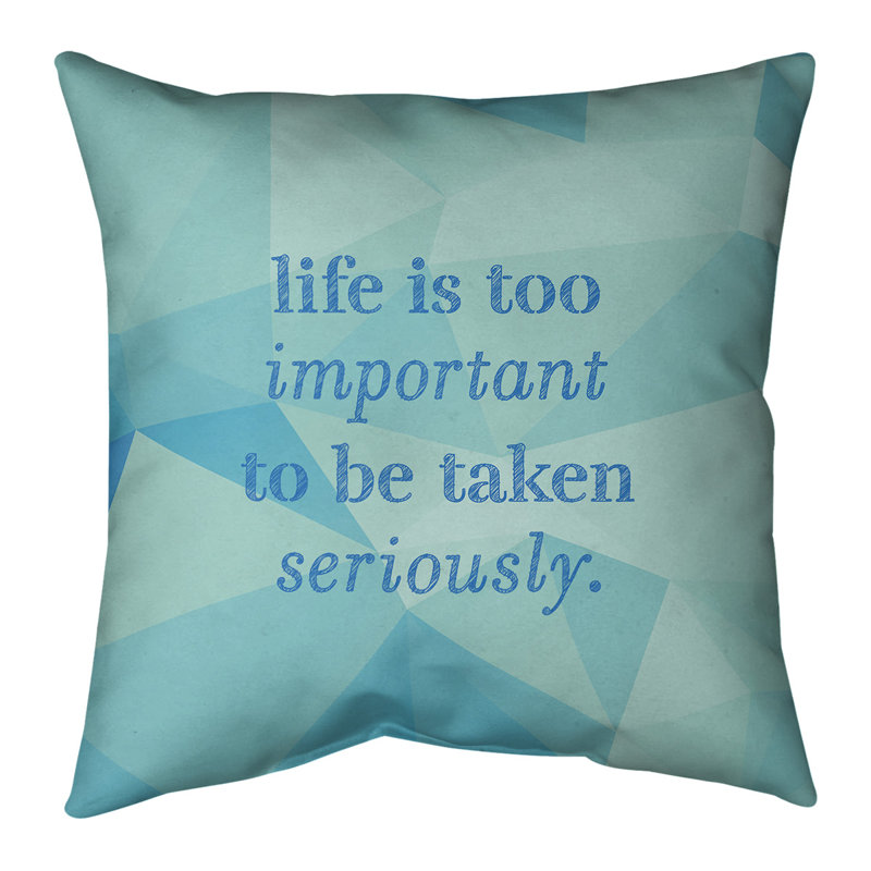 Coussin de vie en faux pierres précieuses & levity, 18 po x 18 po, Bleu zircon