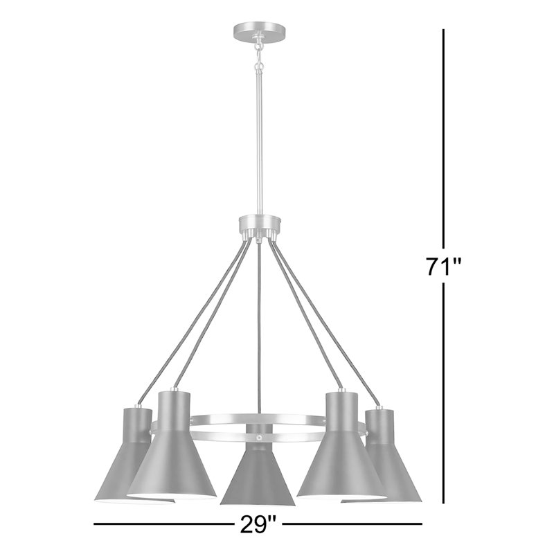 Byers 5-Light Chandelier, Bronze satiné, Non
