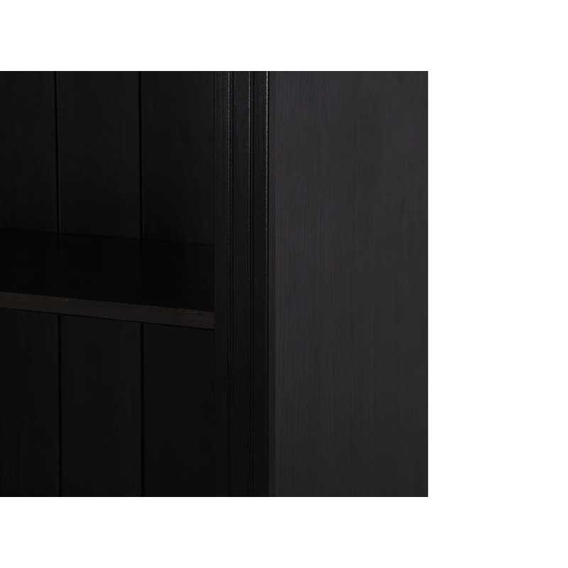 Demirhan Solid Wooden Library Bookcase H:223 W:222cm, Black