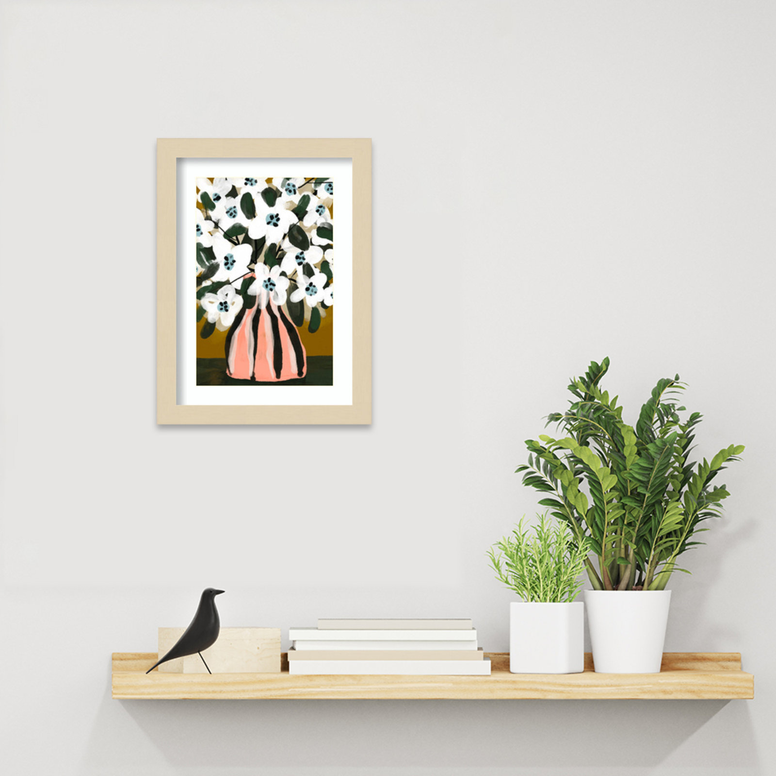Pastel Flower Impression No 9 by Treechild Wood Framed Wall Art Print, Brown, 13" H x 10" W
