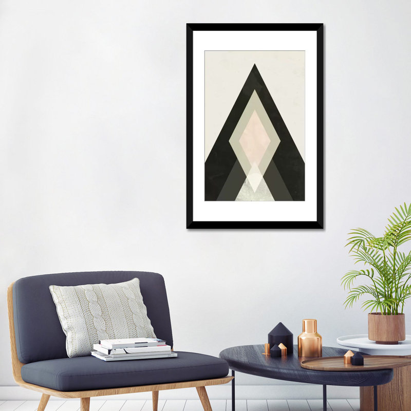 « montagnes from montagne i », impression sur toile, H 24 po x l 16 po x P 1 po, Papier d'art encadré noir, Blanc