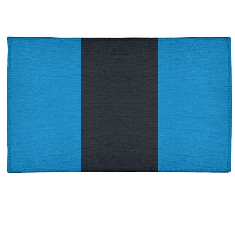 Tapis à rayures en poly-bleu de caroline de football, Rectangle 2 pi x 3 pi