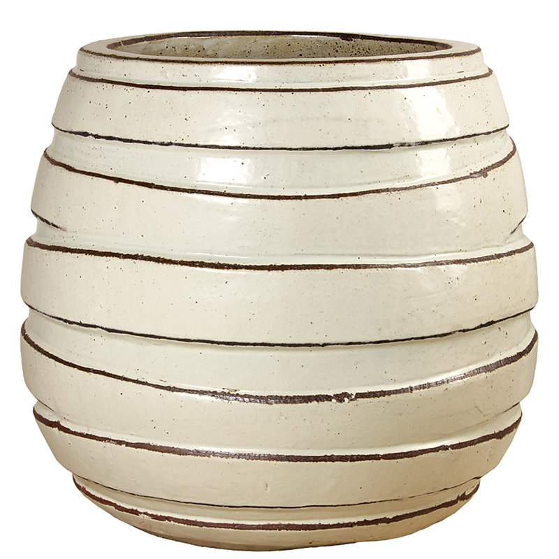25 in. Metropole Planter - Antique White, 25" H x 25" W x 24" D