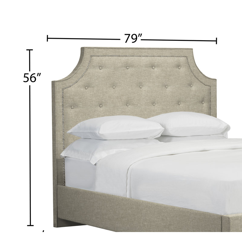 Tête de lit à panneau rembourré Tarpley, Lin - Beige, Très grand