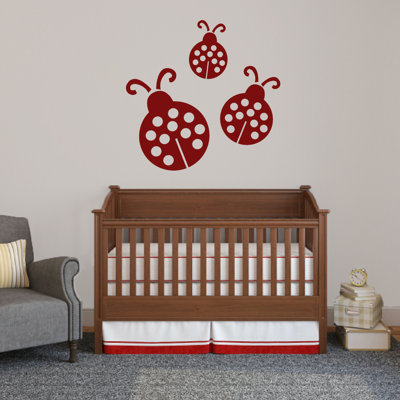 Ensemble 3 pièces de décalcomanie murale coccinelles