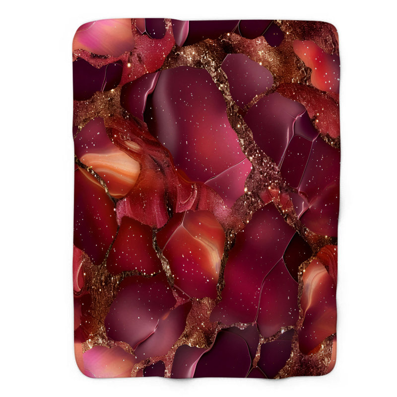 Wine Elegance holographique - couverture en sherpa de qualité supérieure 1 pièce, Grand lit