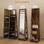 HOMCOM 360° Swivel Jewellery Cabinet Free Standing Mirror Rustic Brown