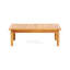 Ensemble de causeuse d'extérieur en bois d'acacia Aston_ Causeuse et table basse - finition teck + coussin gris foncé